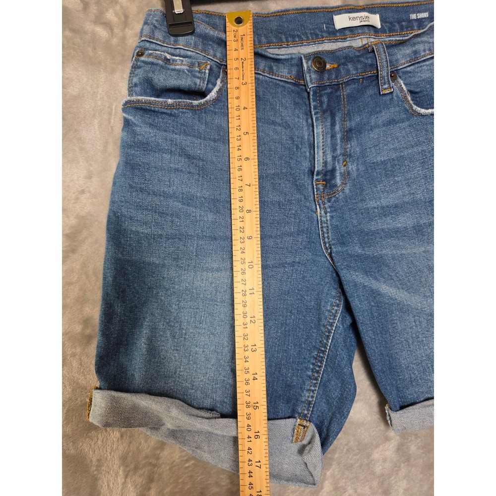 Kensie Jeans The Short Womens Blue Denim Bermuda Shorts Size 8/29 Medium Wash - Picture 5 of 7